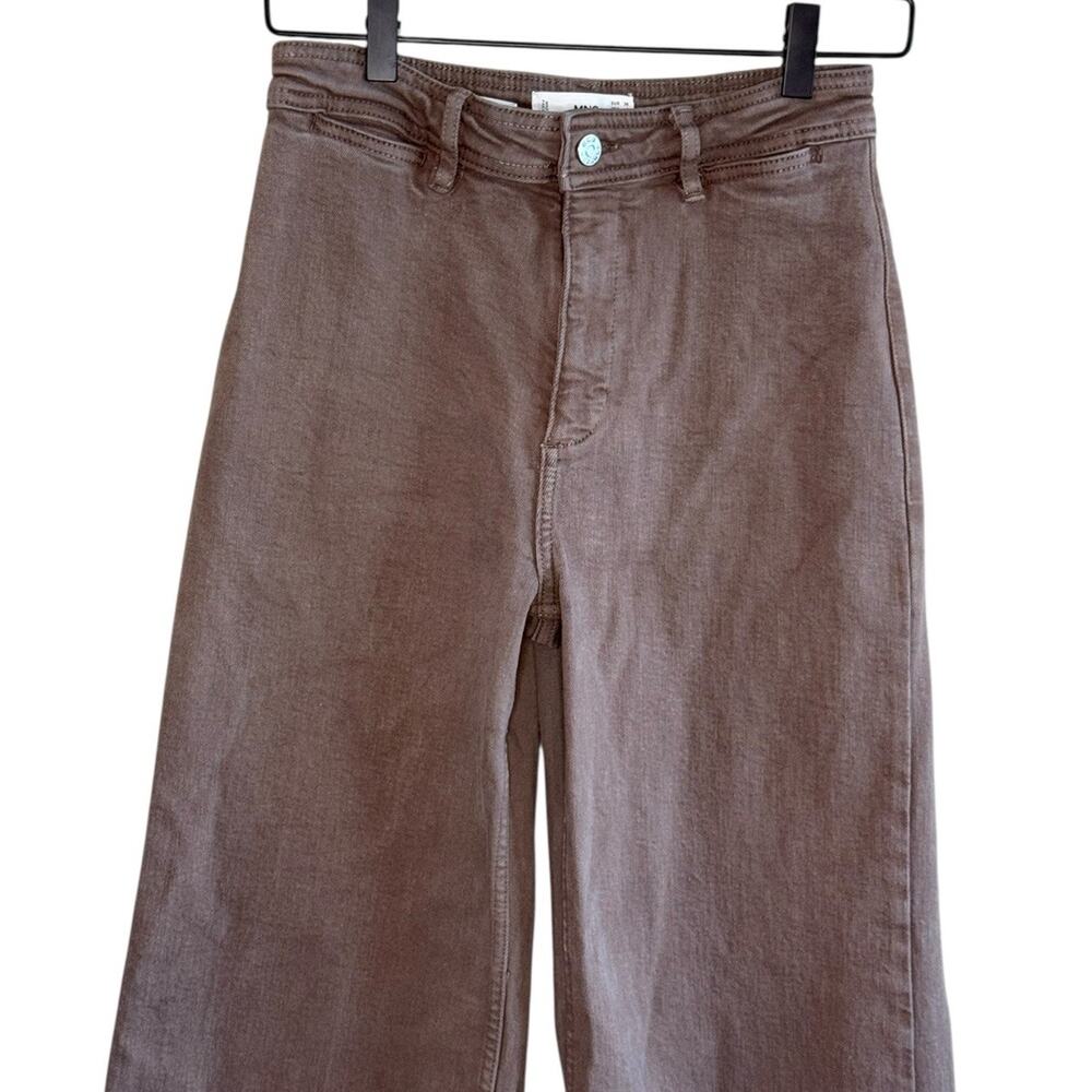 Mango Women’s Sz 4 Catherine Culotte High-Rise Jeans Brown - Picture 2 of 8